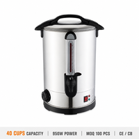 Urne à café électrique en acier inoxydable, machine à café commerciale, capacité de 50 tasses, chauffe-eau mécanique pour hôtel, buffet