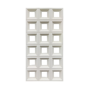 Panneaux muraux artificiels en PU gris au design moderne et durable, grandes dalles imitation briques creuses en polyuréthane pour intérieur et extérieur de villa - Product Image 2