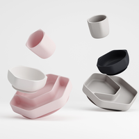 Ensemble de vaisselle en silicone sans BPA HEORSHE, ustensiles alimentaires pour enfants, cuillère d'alimentation et bol à ventouse pour l'alimentation des nouveau-nés