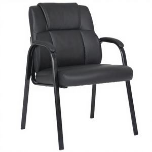 Chaise de visiteur de direction de luxe à dossier moyen avec structure en bois |   Sièges de bureau ergonomiques pour conférences et réceptions - Product Image 3