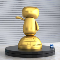 Modèle de robot personnalisé Statue de robot debout sur une demi-sphère pour la décoration