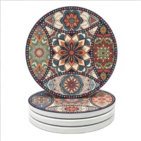 Sous-plat en céramique mate OEM avec base en liège, résistant à la chaleur, 12 cm, design original, protection de table de cuisine, impression UV personnalisée, vente en gros