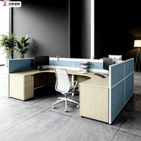 JIUSHUN Mobilier de bureau commercial de luxe, Poste de travail informatique avec cloison pour employés