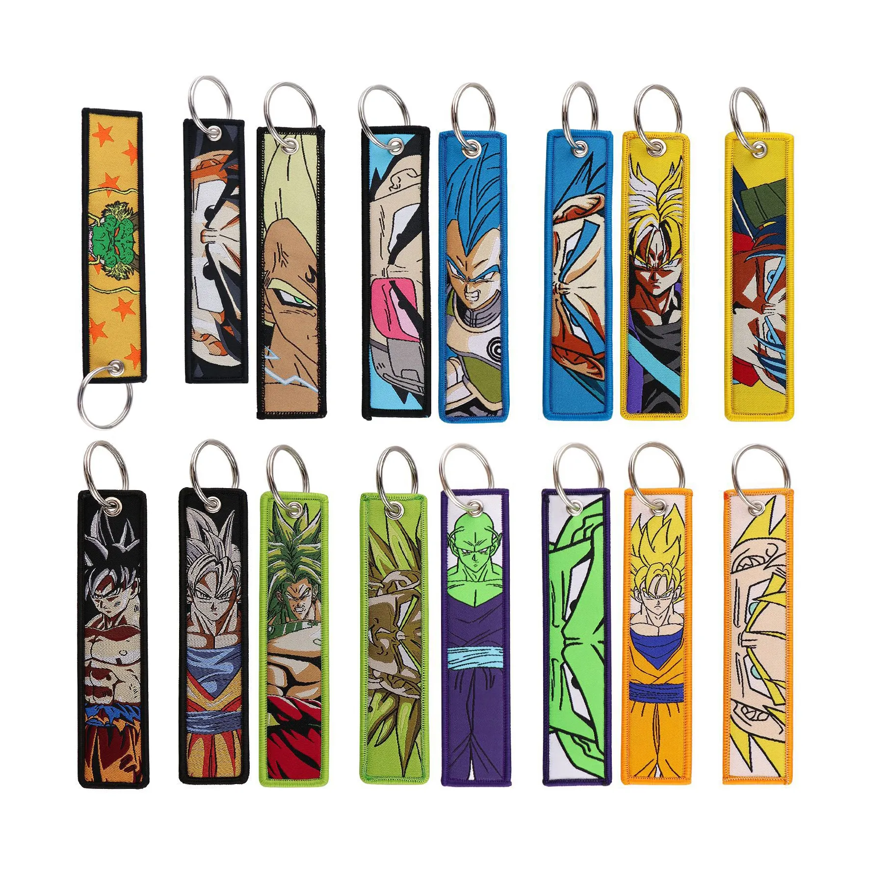 Gantungan Kunci kartun keren Anime Naga Lanyard Son Goku desain Vegeta gantungan kunci hadiah promosi tali penyandang bordir dua sisi