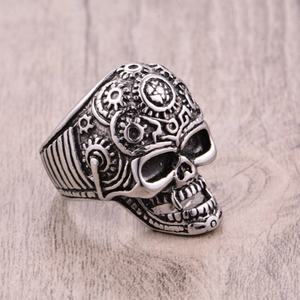 Anillos con Cabeza de Calavera para Hombre, Acero Inoxidable 316L, Sin Níquel ni Plomo, Precio al por Mayor, Accesorios Personalizados de Fábrica, Estilo Punk - Product Image 4