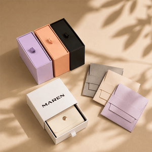 Boîte à bijoux personnalisée avec logo, doublure en velours et fermeture magnétique - Emballage de luxe imprimé avec logo pour marques haut de gamme - Product Image 2
