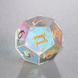 UAS Lokaler Lagerbestand 7-teiliges Polyedrisches Dungeons and Dragons D&D Edelstein-Kristall 20-Seitiges RPG D20 Regenbogen-Kristallglas DND-Würfelset - Product Image 3