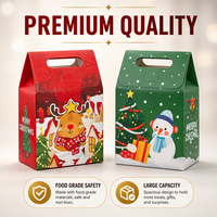 Caja de Regalo Navideña Estética de Tendencia 2026, Empaque de Dulces de Cartón Sostenible, Caja Portátil con Asa, Impresión Personalizada, Venta al Por Mayor