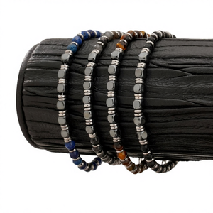 Gelang manik-manik batu akik pria, rantai tangan populer pinggiran silang mata harimau alami perhiasan modis berkualitas tinggi - Product Image 1