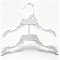 Cintre double couche en plastique PP de 25 cm, écologique, antidérapant, pour vêtements d'enfants, avec affichage haut-bas, moulé par injection, gain de place