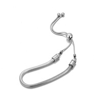 Yiwu Aceon Velle en acier inoxydable, chaîne de serpent ronde douce, bricolage, breloque à glissière, bouchon à vis, perle de réglage, Bracelet de base pour curseur