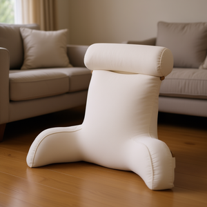 Functional Reading Pillow For <b>Sofa</b> Bed 75x55cm White Polyester Cotton Removable Washable Back <b>Support</b> <b>Cushion</b> - Product Image 2