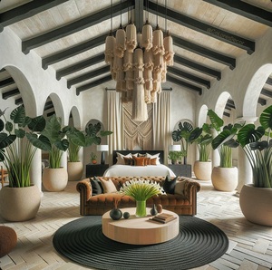 Macramè Moderno Monopoli, Personalizzazione Accettata per Progetti di Design su Larga Scala di Spazi Commerciali, Decorazione Murale in Macramè - Product Image 1