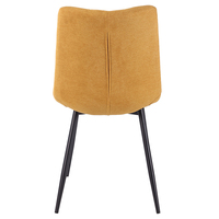 Chaise de salle à manger de restaurant en velours doré chinois de luxe, confortable et de design, avec pieds en métal noir, vente en gros