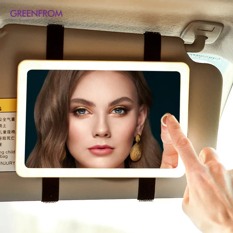 Rechargeable Led Car Mirror Makeup Sun Visor 1000MAH Portable Travel Makeup Mirror