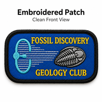 Écusson rectangulaire personnalisé brodé avec logo du club scientifique, à thermocoller ou à coudre, emblème d'équipe personnalisé pour sacs et vêtements