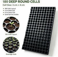 Plateau de semis en PP 180 alvéoles, léger et écologique, alvéoles de 3 cm de large et 4 cm de profondeur, plateau de pépinière pour la germination des graines et la culture de plantes