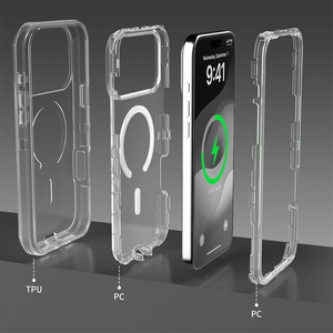 ผู้ผลิตเคสโทรศัพท์แบบ 360 องศา ป้องกันแรงกระแทก สำหรับ <span class=keywords><strong>iPhone</strong></span> 12 <span class=keywords><strong>13</strong></span> 14 15 16 17 Pro Max <span class=keywords><strong>เคส</strong></span>ใสแบบหนา ป้องกันรอยเหลือง - Product Image 4