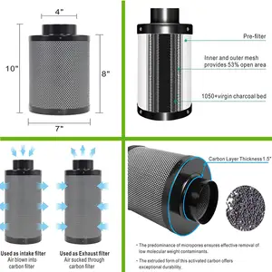 Factory Direct Supply Hydroponics 24*24*48 Inch Grow Tent Kit 100w Led Grow Light With 4 Inch Carbon Air Filter Grow Tent