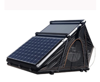 Tienda de techo para coche SUV de 300kg con panel alimentado por energía solar, carpas de aleación de aluminio, tablero de nido de abeja, techo inflable