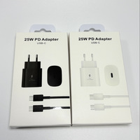 Chargeur mural 25W PD 3.0 Type-C pour S21/S22/S23/S24/S25/S26 avec prise EU et matériau ignifuge