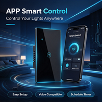 Interrupteur intelligent Tuya, contrôle par application, écran AMOLED tactile, interrupteur mural intelligent 1/2/3 voies + RF 433, norme américaine, Wi-Fi 110-240V