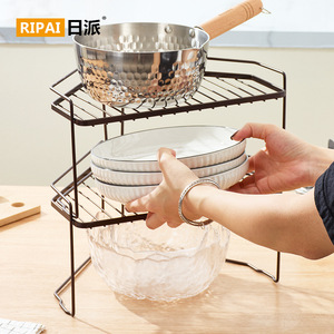 Ripai Kitchen Storage Rack Carbon Steel White <b>Desktop</b> Corner Shelf For Cookware And Condiment Organization - Product Image 2