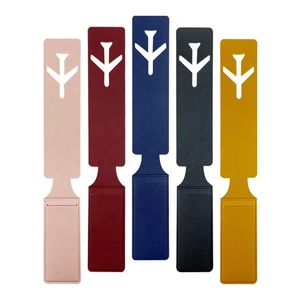 Offre Spéciale multicolore double face Logo personnalisé longue bande gaufrage pressage à chaud étiquettes à bagages <span class=keywords><strong>en</strong></span> cuir avec avion - Product Image 4