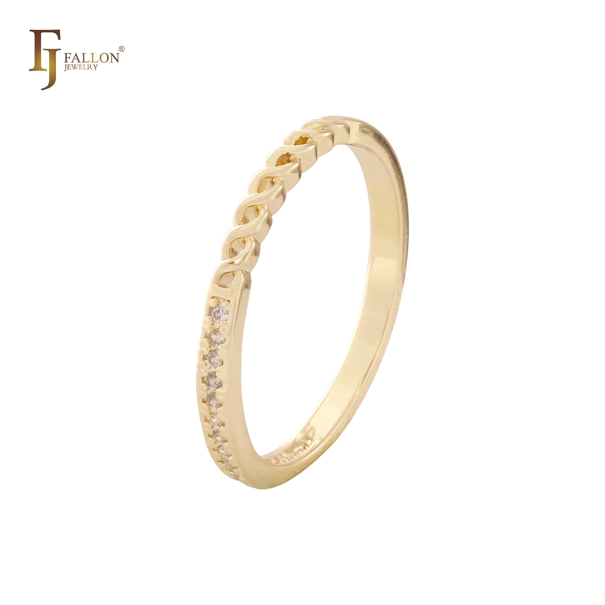 53200746 FJ Fallon gioielli di moda eternità fedi nuziali placcati