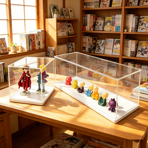 Boîte de présentation en acrylique moderne haut de gamme avec éclairage LED, haute transparence, anti-poussière, pour figurines, voitures miniatures et maquettes - Product Image 6