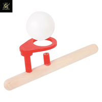 Divertido Juego de Pelota Levitante con Tubo de Madera para Soplar, Juguete de Pelota Flotante, Ejercicio de Músculos Orales, Juego Sensorial para Niños