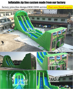 Divertido comercial China inflable de la línea con tobogán gigante teleférico <span class=keywords><strong>para</strong></span> <span class=keywords><strong>adultos</strong></span> y niños - Product Image 2