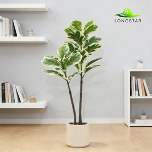 ต้นไทรประดิษฐ์ LONGSTAR ต้นไทรปลอมแบบมีลวดลายสวยงาม ต้นไม้ปลูกในกระถาง เหมาะสำหรับตกแต่งภายในบ้าน ไม่ต้องดูแลรักษา - Product Image 4