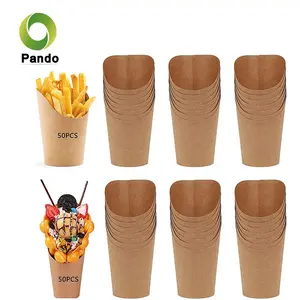 Custom logo fast food packaging disposable platters french fries holder charcuterie cup appetizer paper cup charcuterie cups