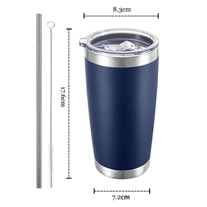 20oz Tumbler <b>Bulk</b> Stainless Steel Tumbler with Lid Double Wall Vacuum Insulated Coffee Mug Powder Coated Cup for Cold Drink - Product Image 3