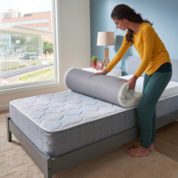 Vente Directe Matelas Personnalisé en Mousse à Mémoire de Forme, Surmatelas King Queen Full Size pour Hôtel, Camping, Sommeil, Livré en Boîte, Matelas, Colchones