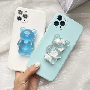 Support de téléphone portable Griptok en résine cristalline 3D, motif ours et nuage, coloré et adorable - Product Image 5