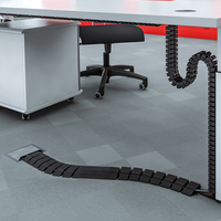 AMP Connect - Barre de gestion de câbles de bureau réglable en aluminium, forme carrée, solide, hauteur des rails latéraux 10/12/15 mm, capacité de charge personnalisée