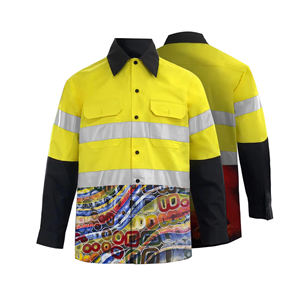 قمصان عمل عاكسة من فئة أنسي للرجال للبناء والسلامة الصناعية قمصان طويلة الأكمام مرحبا فيس قمصان أعمال قطنية - Product Image 5