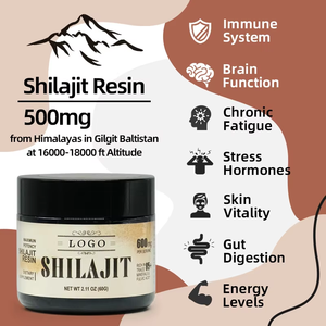 Resina de Shilajit con LOGO OEM, 500mg en Polvo, Suplemento Dietético Natural del Himalaya para el Apoyo Inmunológico, Cerebral, Energético y de Salud Intestinal - Product Image 1