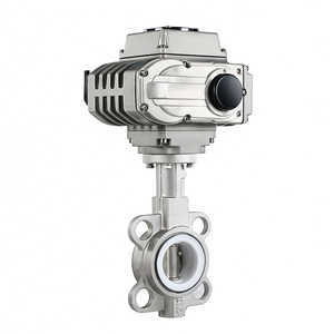 Vanne papillon motorisée COVNA DN100 à corps en fonte et garniture en caoutchouc, type Wafer, pour applications aquatiques à haute température - Product Image 2