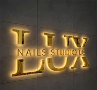 Signalétique LED rétroéclairée en acier inoxydable 3D personnalisée, lettres lumineuses en métal antirouille, logo lumineux pour usage intérieur et extérieur