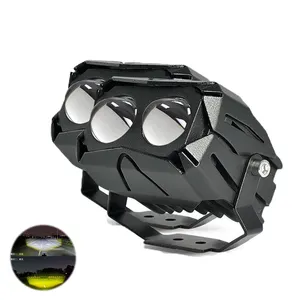 Motorcycle fog lights U10 dual colors 60w car bi led work laser projector lens for off-road 4x4 white yellow