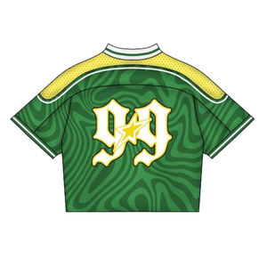 Tontons Custom Design Streetwear Mesh Boxy <b>Cropped</b> Football Jersey Unisex Sublimation Print Vintage T-shirt - Product Image 6