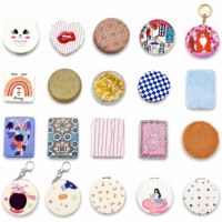 Porte-clés miroir personnalisé, porte-clés miroir en cuir portable, pendentif miroir double face, mini miroir de poche compact, porte-clés miroir, cadeau de luxe