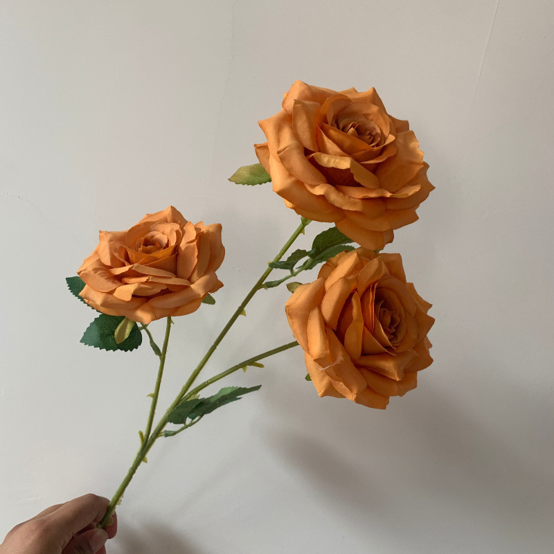 3 diamants [avec feuilles] couleur rose orange