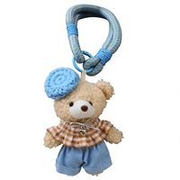 Porte-clés ours en peluche coréen fait main, pendentif pour sac à main ou bagage, accessoire personnalisable à faible quantité minimale de commande