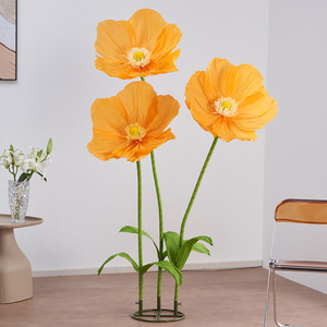 Giant Crepe Paper Poppy <b>Flowers</b> 60cm Large Artificial Paper <b>Flowers</b> Wedding Backdrop Event Mall Window <b>Display</b> Decor - Product Image 2