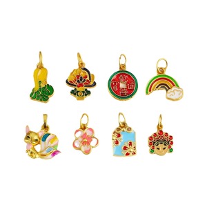 Pendentif traditionnel en alliage plaqué or émaillé pour la fabrication de bijoux DIY, accessoires pour bracelets et colliers, vente en gros - Product Image 5