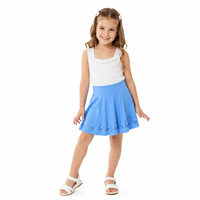 Jupe décontractée pour filles OEM, style skater, taille haute élastique, coupe évasée avec détails de découpe laser tendance pour activités de plein air
